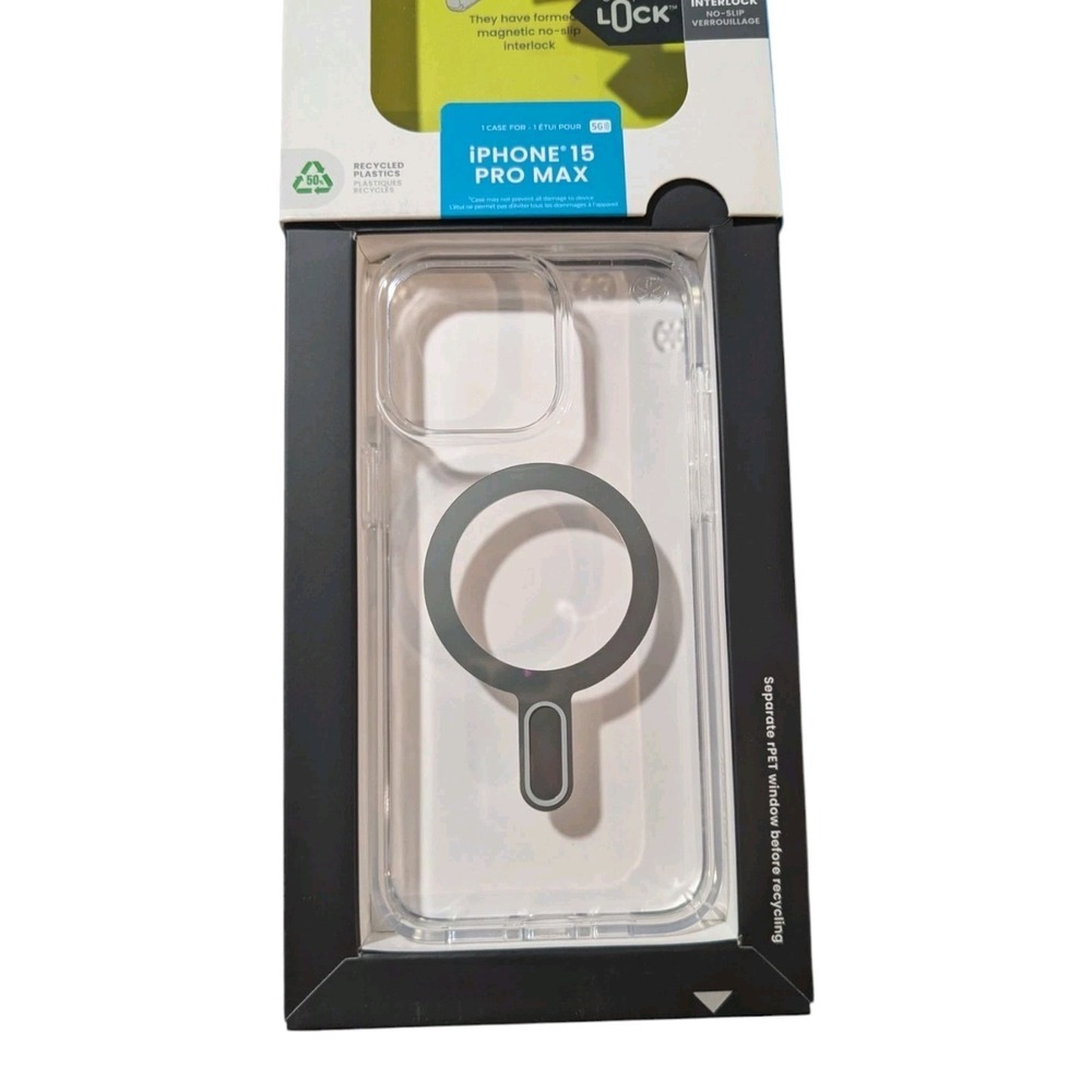 N1. Speck Presidio Perfect-Clear Click-Lock MagSafe Case Apple iPhone 15 Pro Max